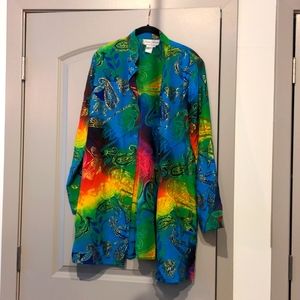 Rainbow silk blouse